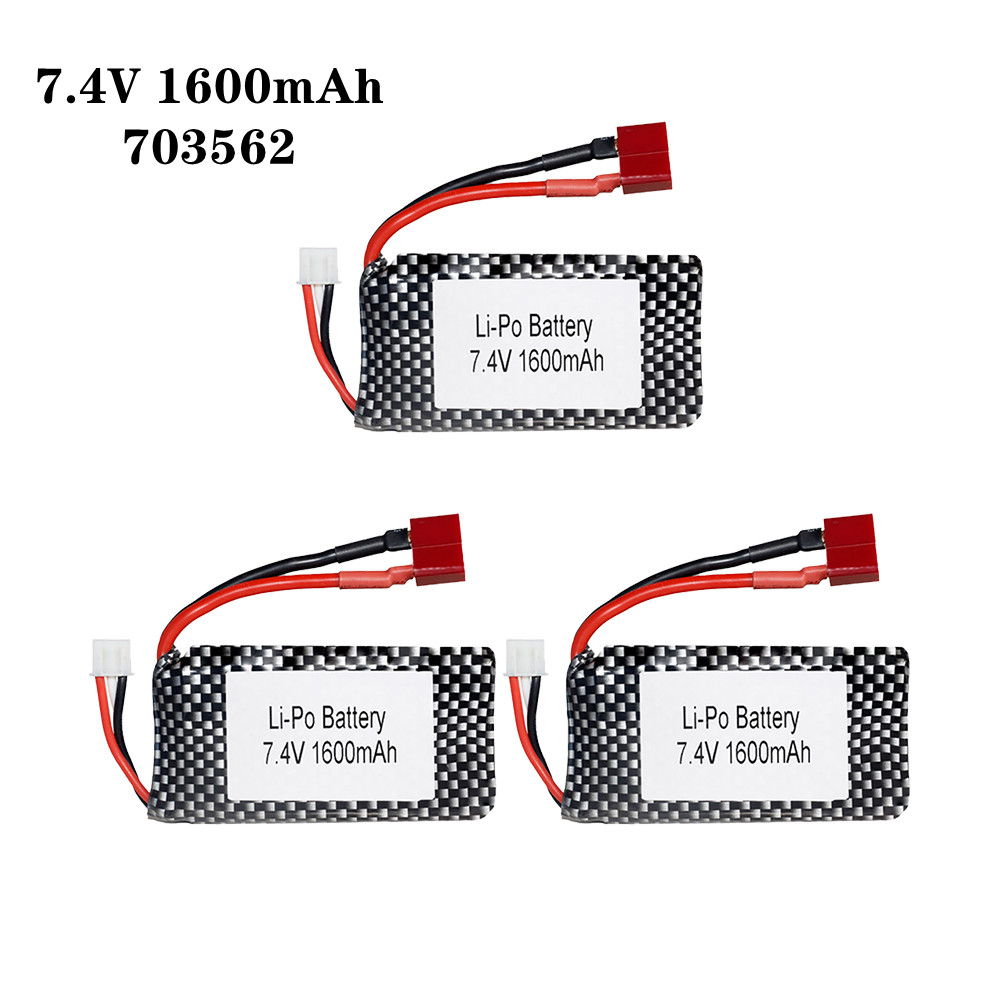 Rc Hobby Vehicles - 1/2/3 Cái/lốc 7.4V 1600Mah 703562 25C