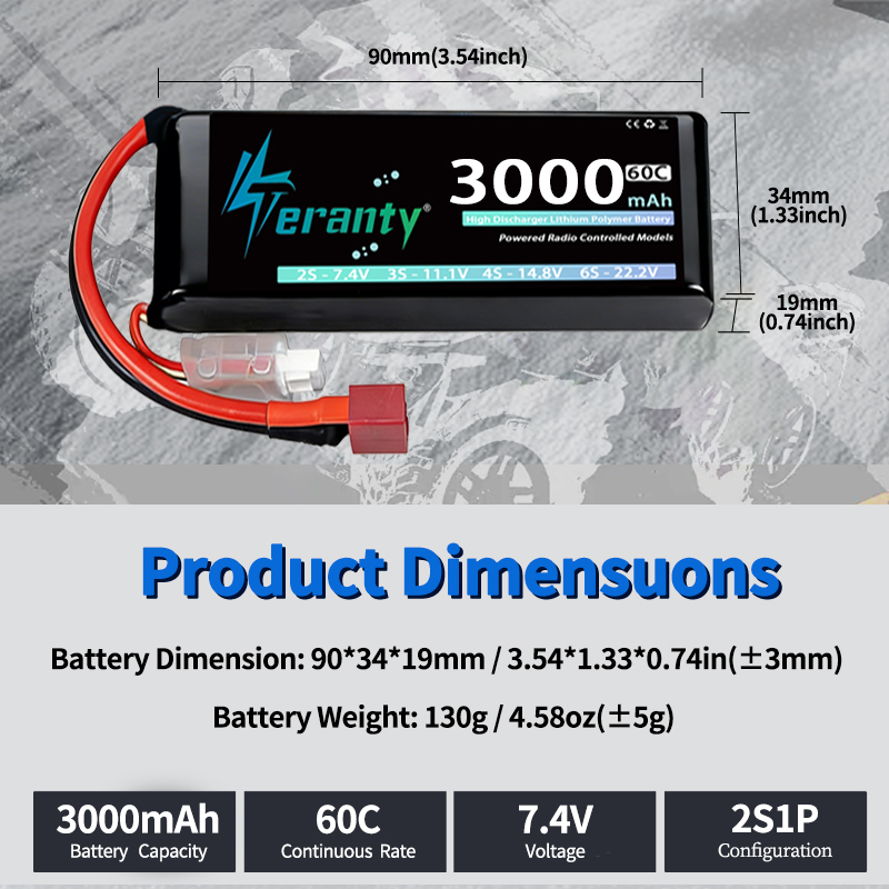 TERANTY 2S 3000mAh Lipo Batter - đánh giá và giá Rc Hobby & Maskinservice I Eskilstuna