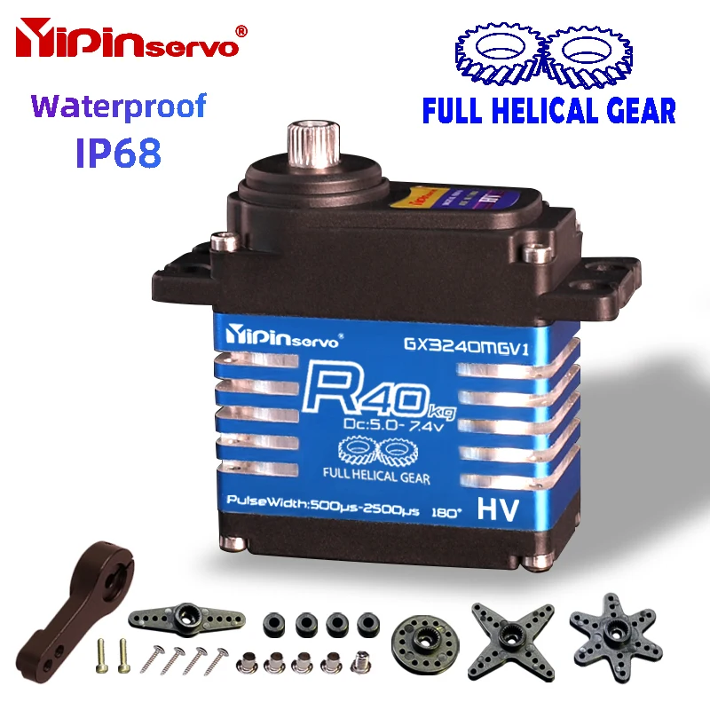 Waterproof IP68 RC Servo 40kg  - đánh giá và giá Servo Metal Gear